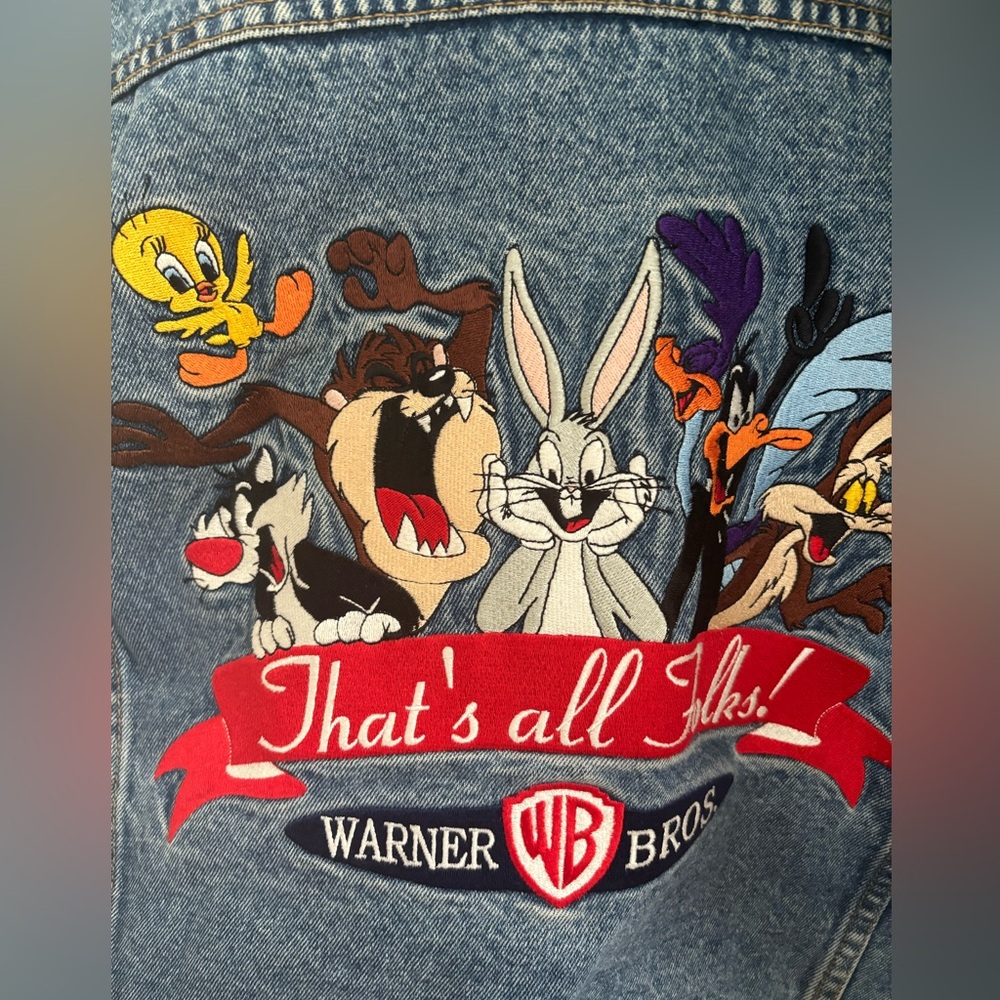 Vintage 25 yr old Warner Bros denim jacket. AUTHENTIC!!!